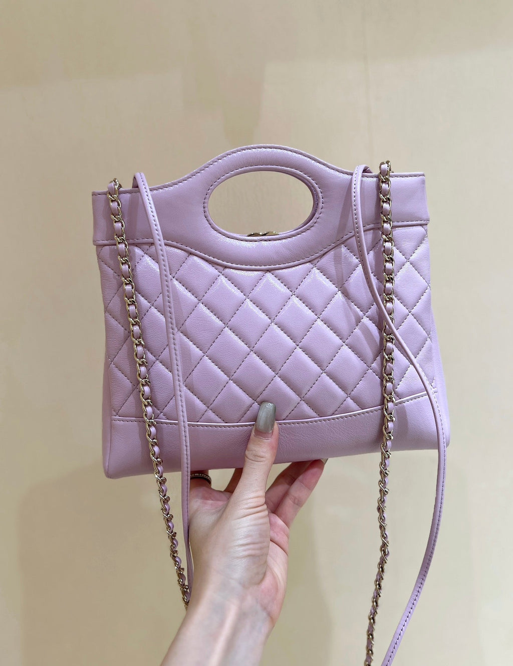 Chanel 25S Mini Shopping Bag 23 in Light Purple Calfskin