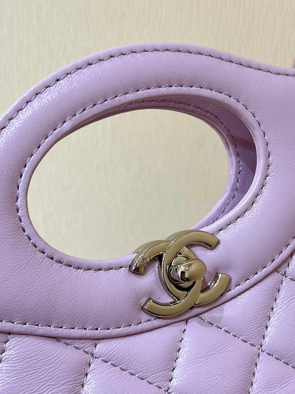 Chanel 25S Mini Shopping Bag 23 in Light Purple Calfskin