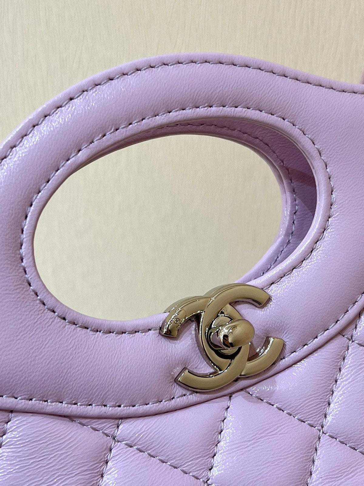 Chanel 25S Mini Shopping Bag 23 in Light Purple Calfskin