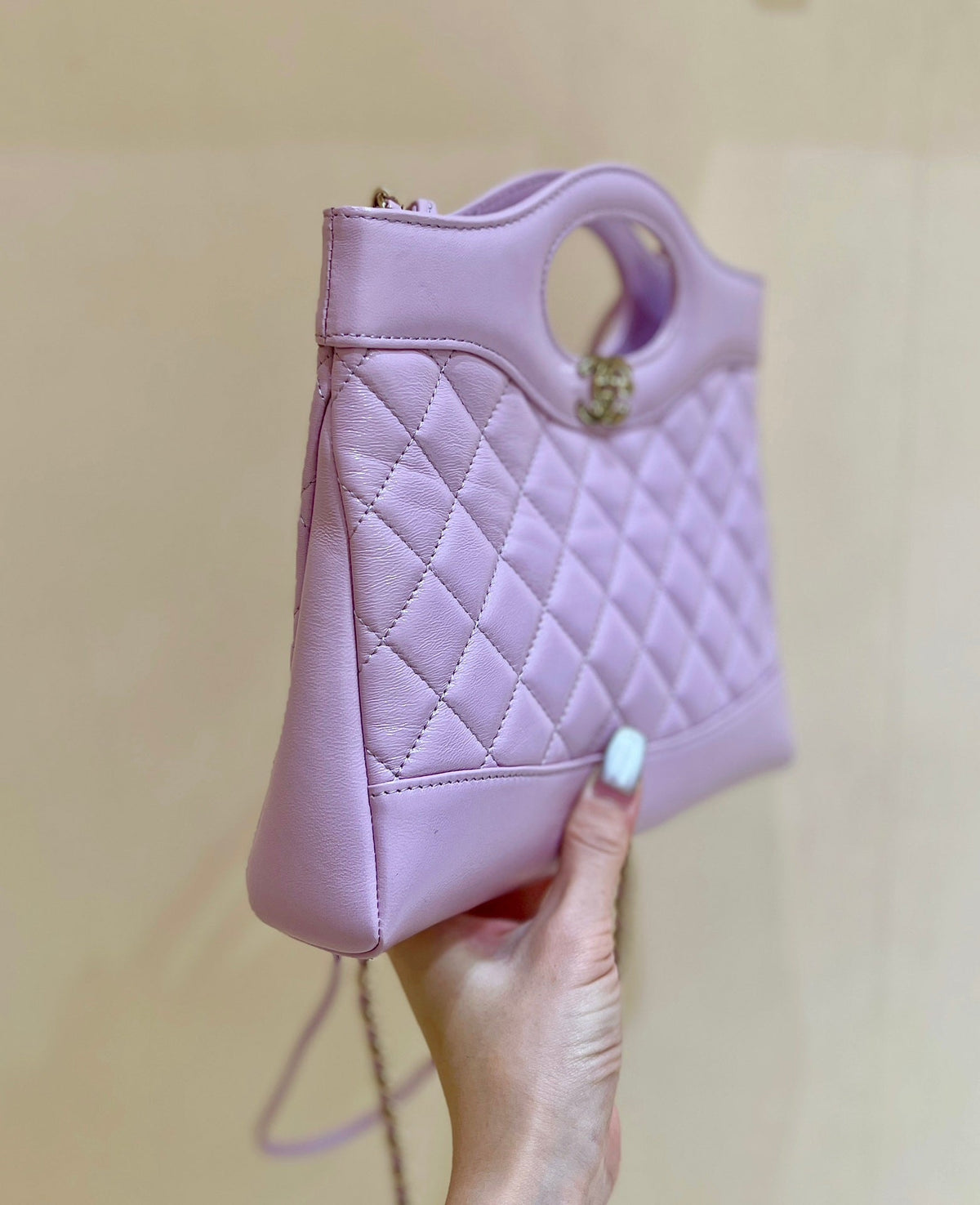 Chanel 25S Mini Shopping Bag 23 in Light Purple Calfskin