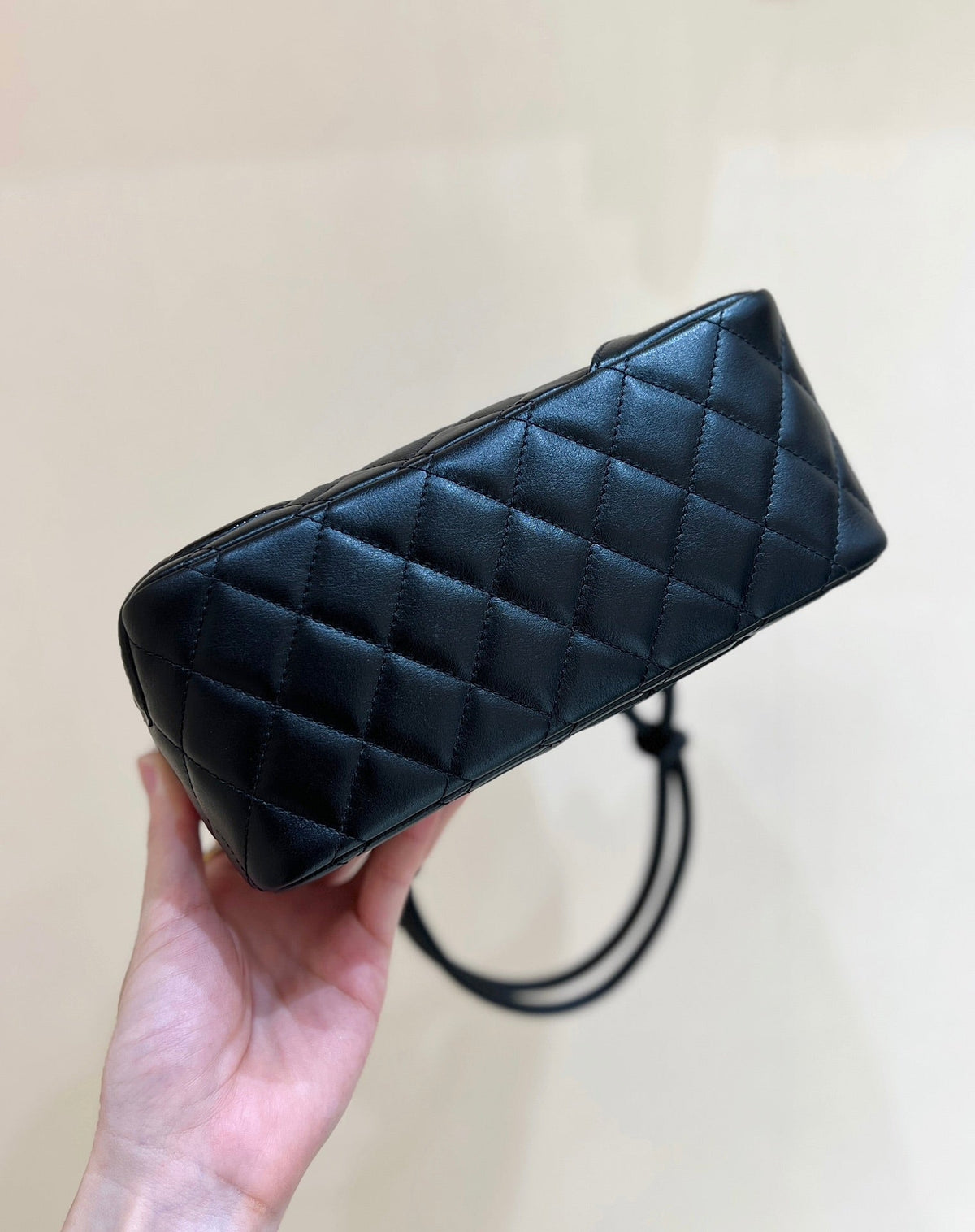 Chanel 25S Cambon Boston Bag 21 in Black Calfskin Silver Hardware