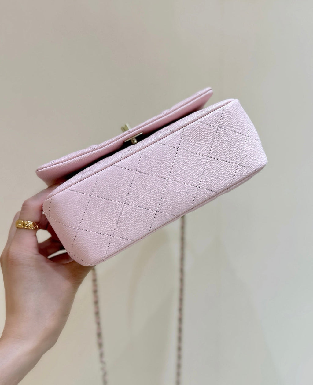 Chanel 25S Coco Crush Handle 18 in Pink Calfskin Gold Hardware Bag
