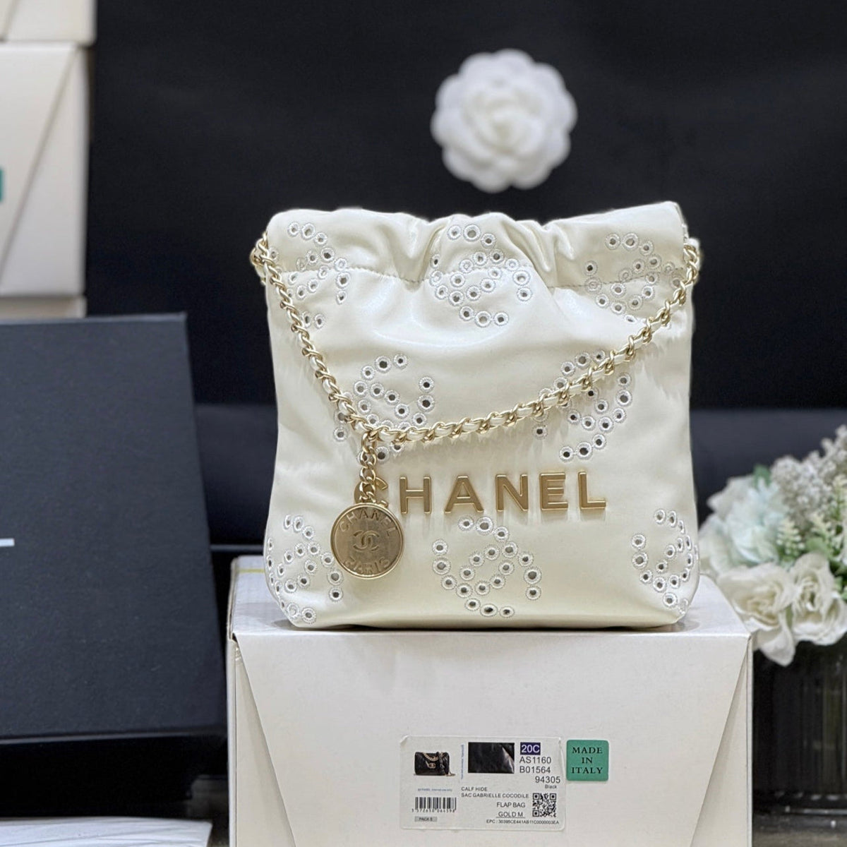 Chanel 25S Mini Bag 20 in Ivory Lambskin