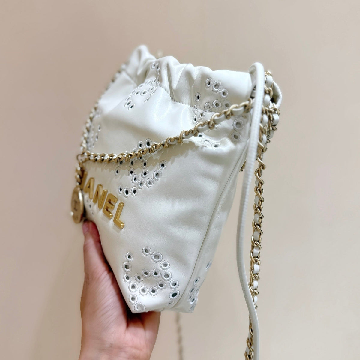 Chanel 25S Mini Bag 20 in Ivory Lambskin