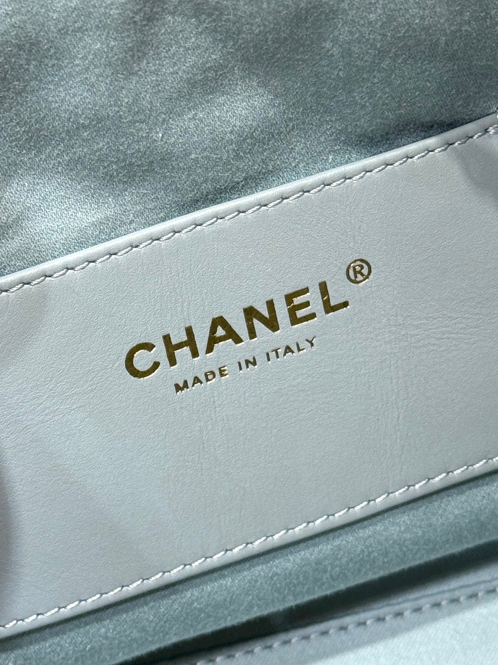 Chanel 25S Handbag in Light Blue 30 Grained Calfskin Gold Hardware