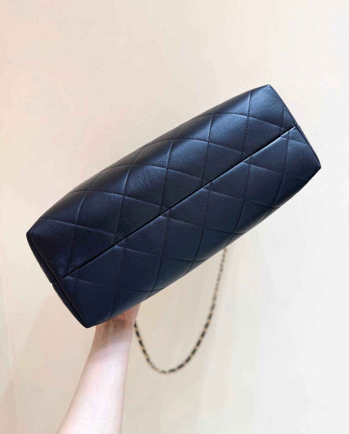 Chanel 25S Large Hobo Bag 36 in Black Calfskin Gold Hardware