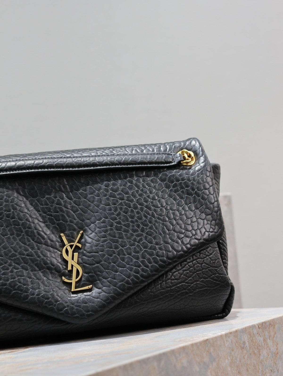 Saint Laurent Calypso Bag 35 in Black Lambskin Gold Hardware