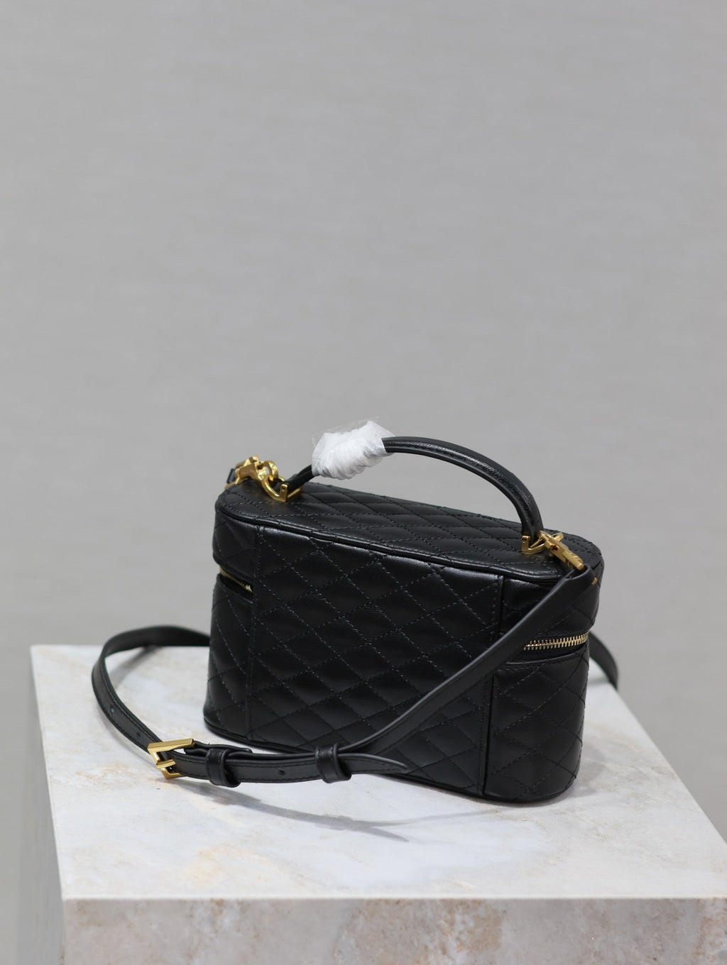 Saint Laurent Gaby Mini Vanity 18 in Black Quilted Lambskin Gold Hardware Bag
