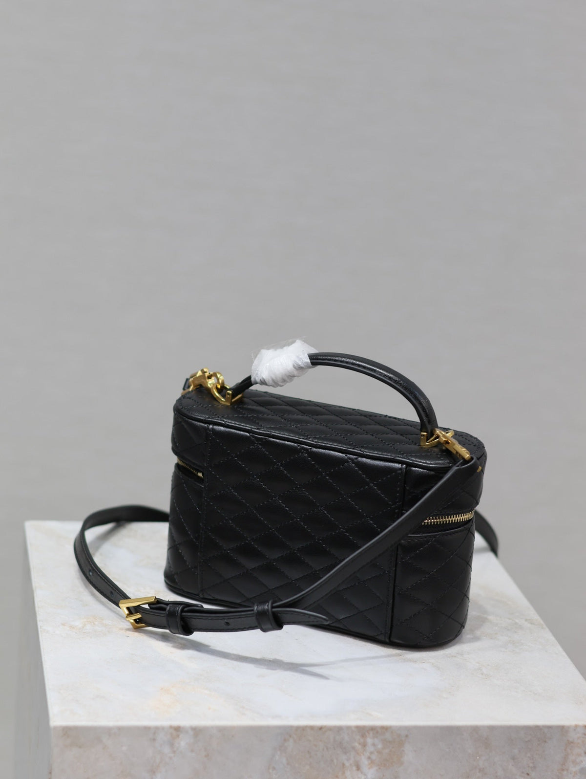 Saint Laurent Gaby Mini Vanity 18 in Black Quilted Lambskin Gold Hardware Bag