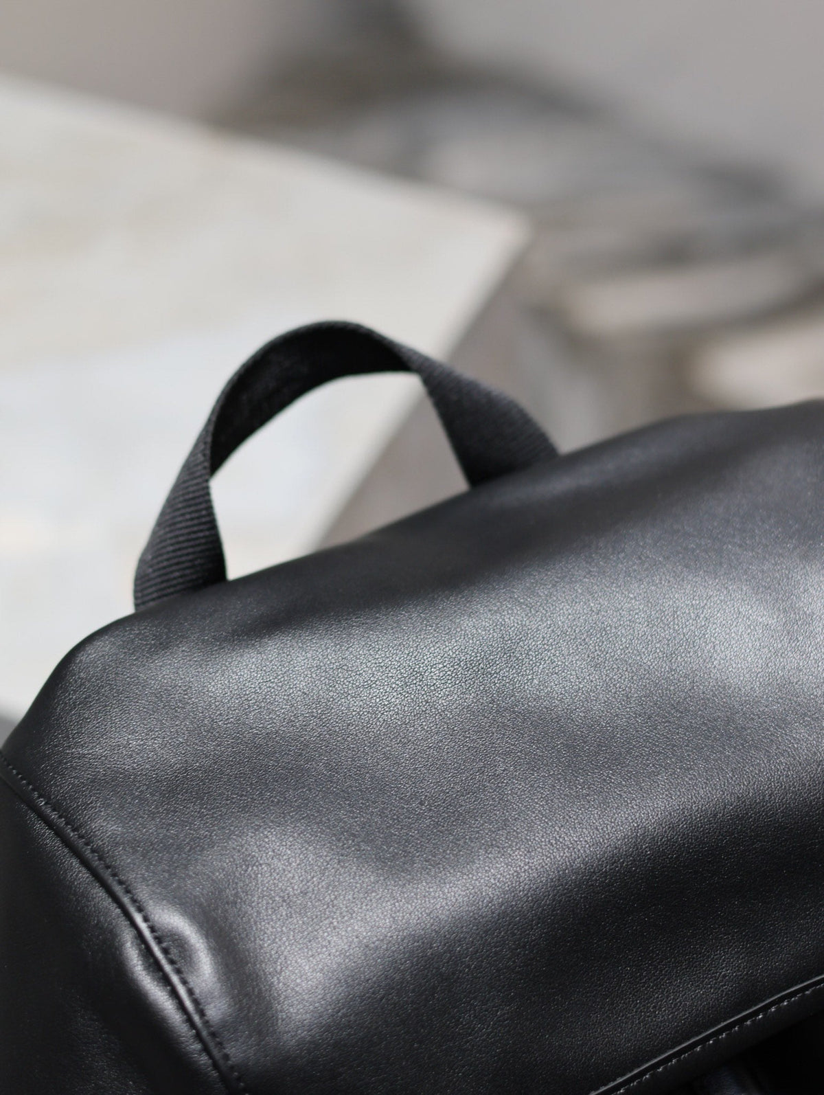 Saint Laurent Backpack 45 in Black Calfskin with Embossed Logo