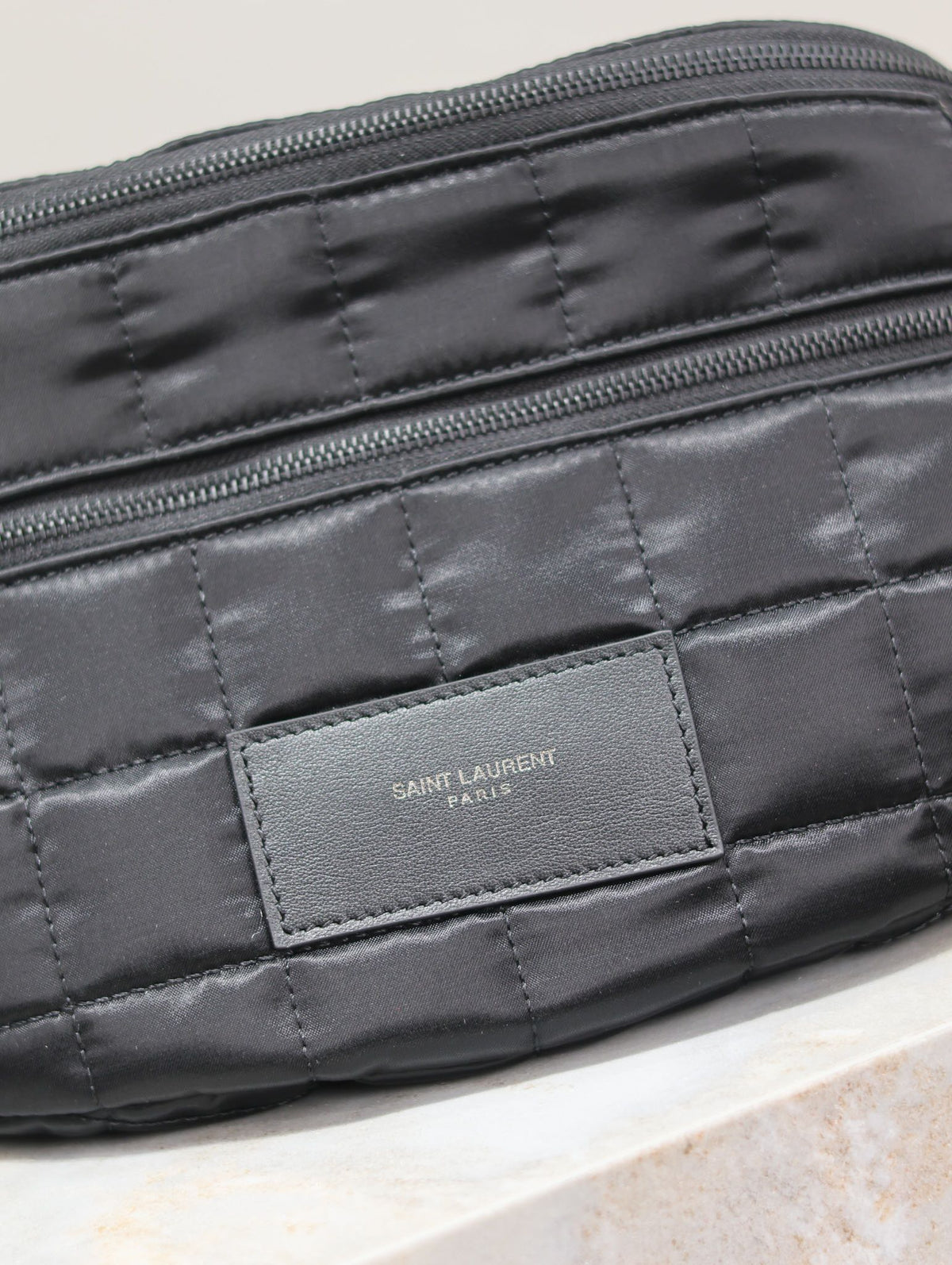 Saint Laurent Crossbody Bag 24 in Black Plaid Nylon