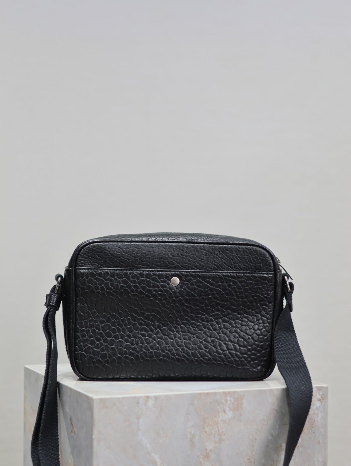 Saint Laurent City Camera Bag 24 in Black Elephant Pattern Lambskin