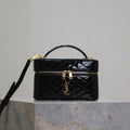 Saint Laurent Gaby Mini Vanity 18 in Black Glossy Lambskin Gold Hardware Bag