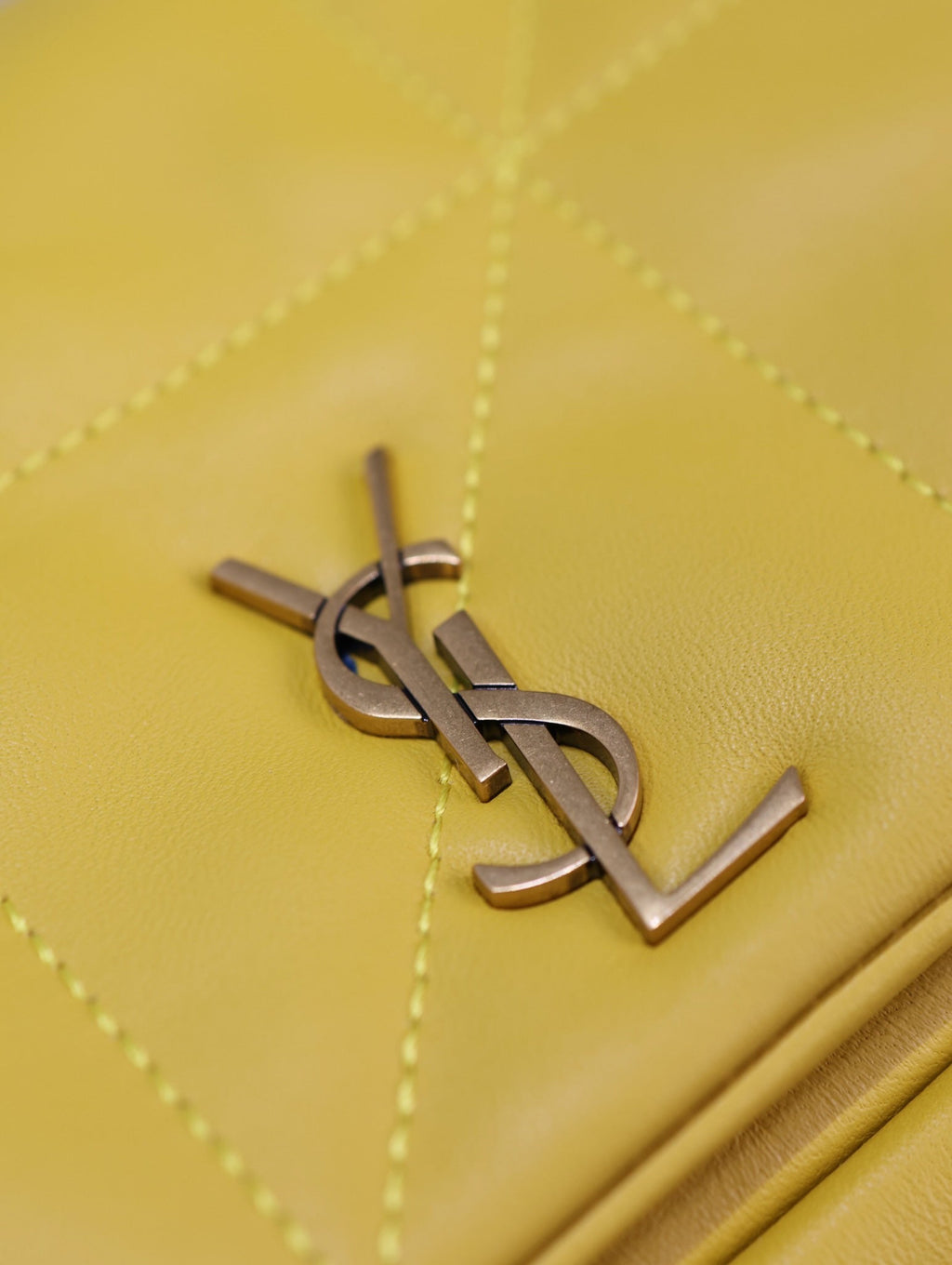 Saint Laurent Jamie 4.3 Mini Bag 20 in Mustard Yellow Lambskin Copper Hardware