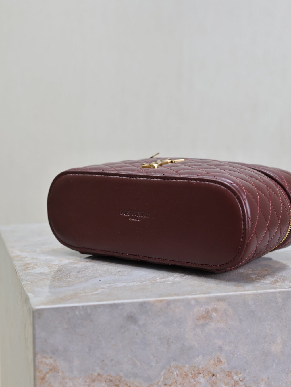 Saint Laurent Gaby Mini Vanity 18 in Auburn Red Lambskin Gold Hardware Bag