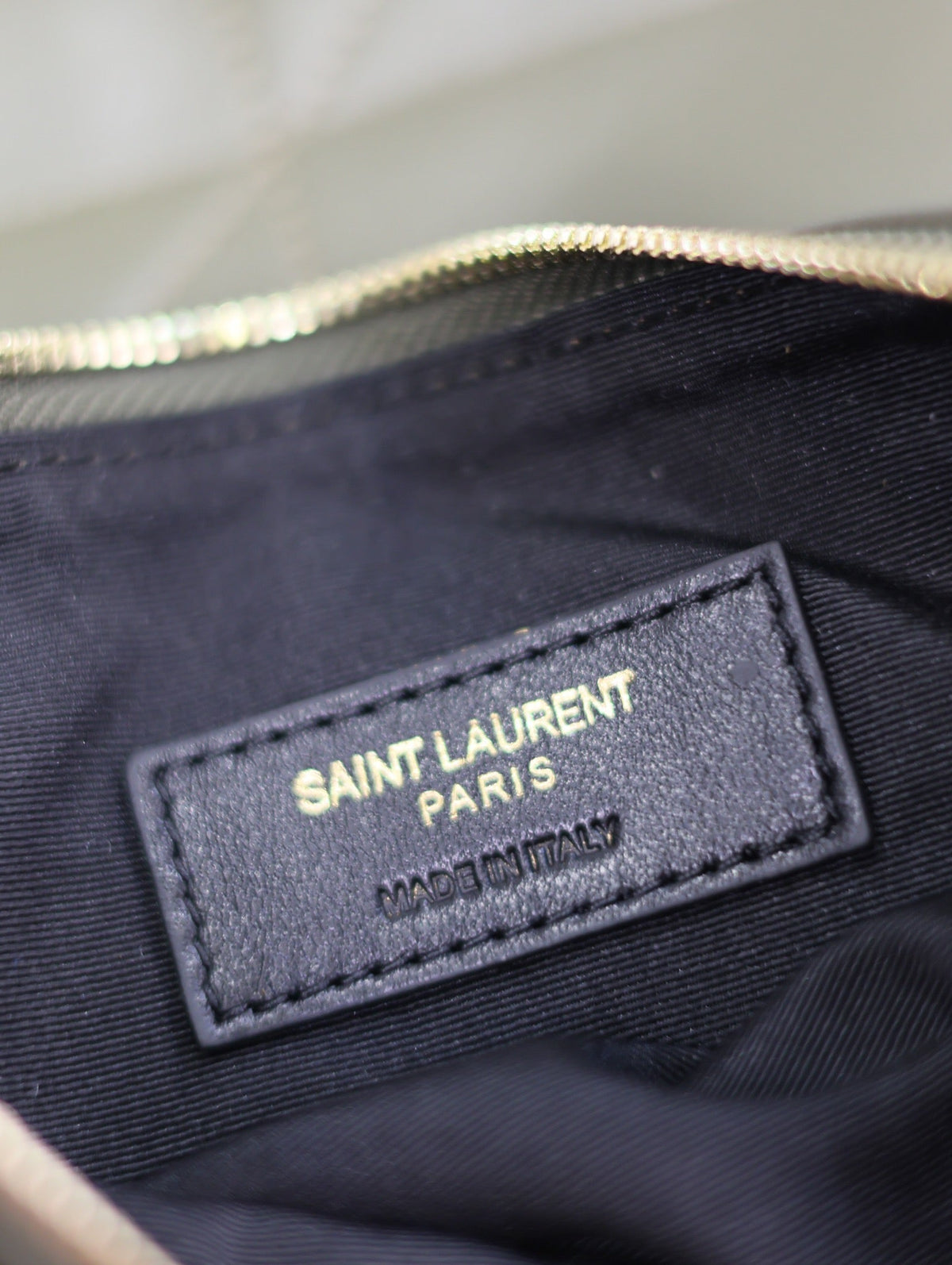 Saint Laurent Jamie Pochon 38 in Army Green Lambskin Gold Hardware Bag