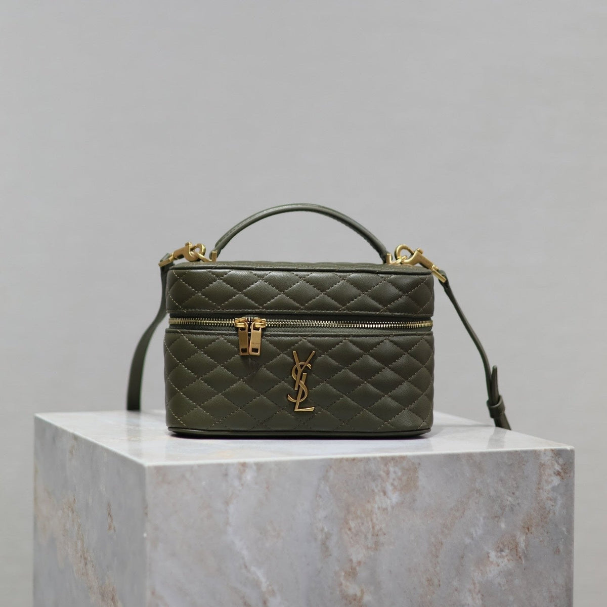 Saint Laurent Gaby Mini Vanity Bag 18 in Army Green Lambskin