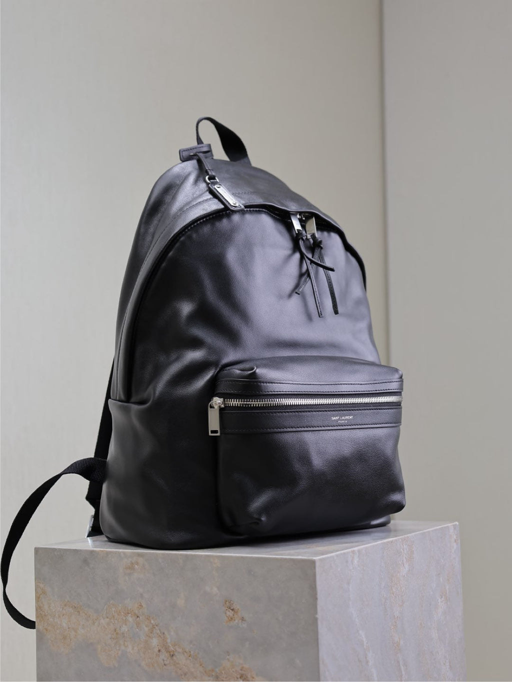 Saint Laurent City Backpack 35 in Black Calfskin