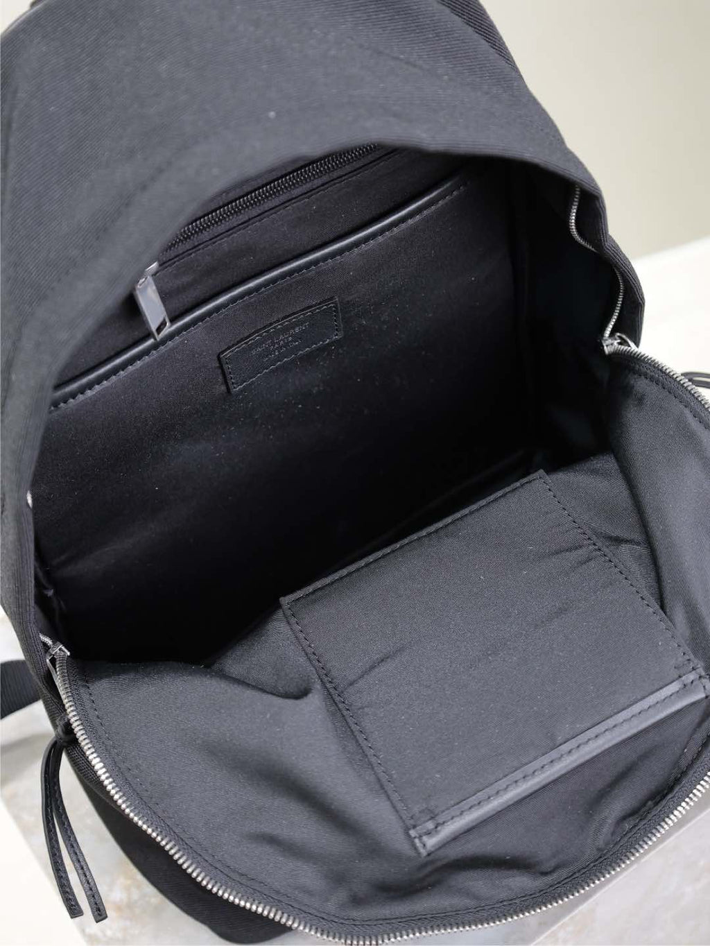 Saint Laurent City Backpack 35 in Black Canvas