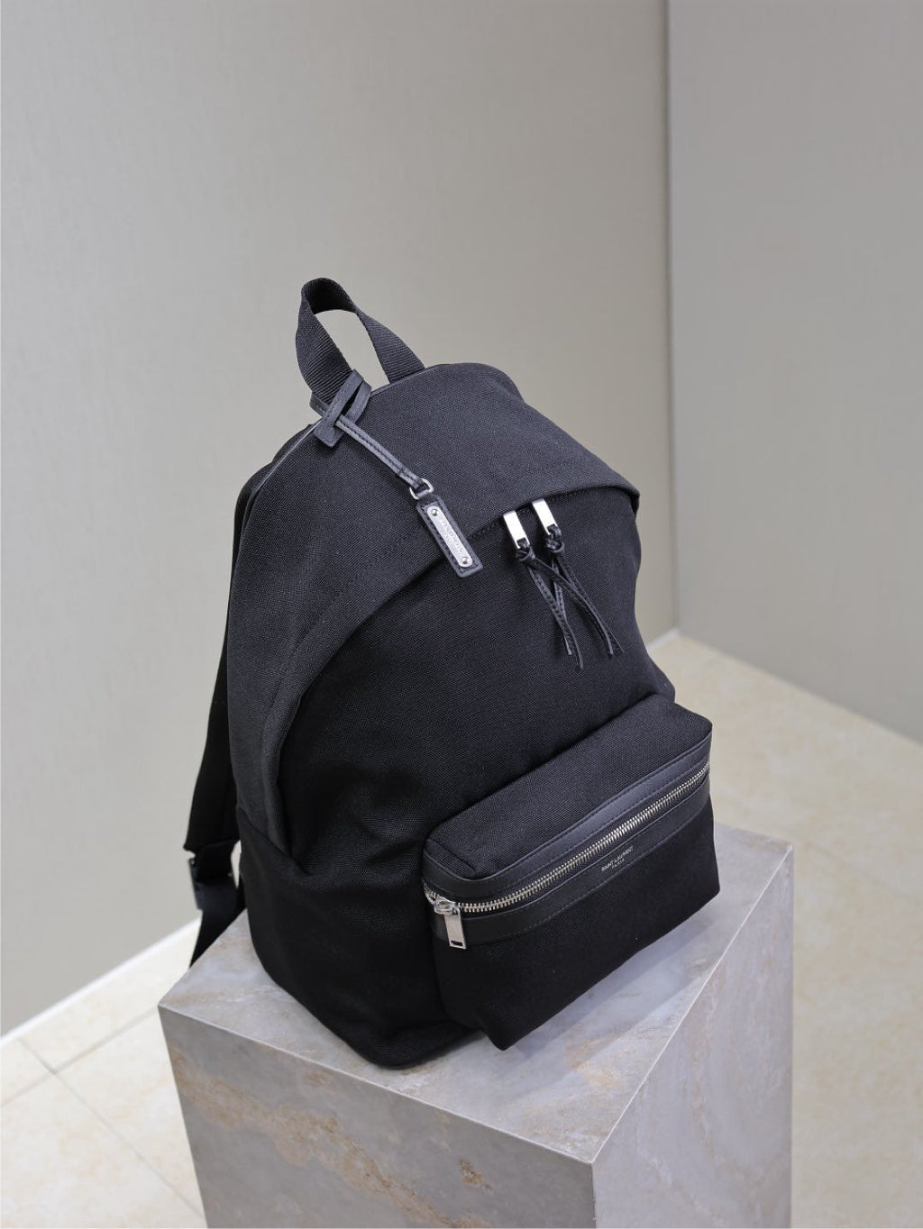 Saint Laurent City Backpack 35 in Black Canvas