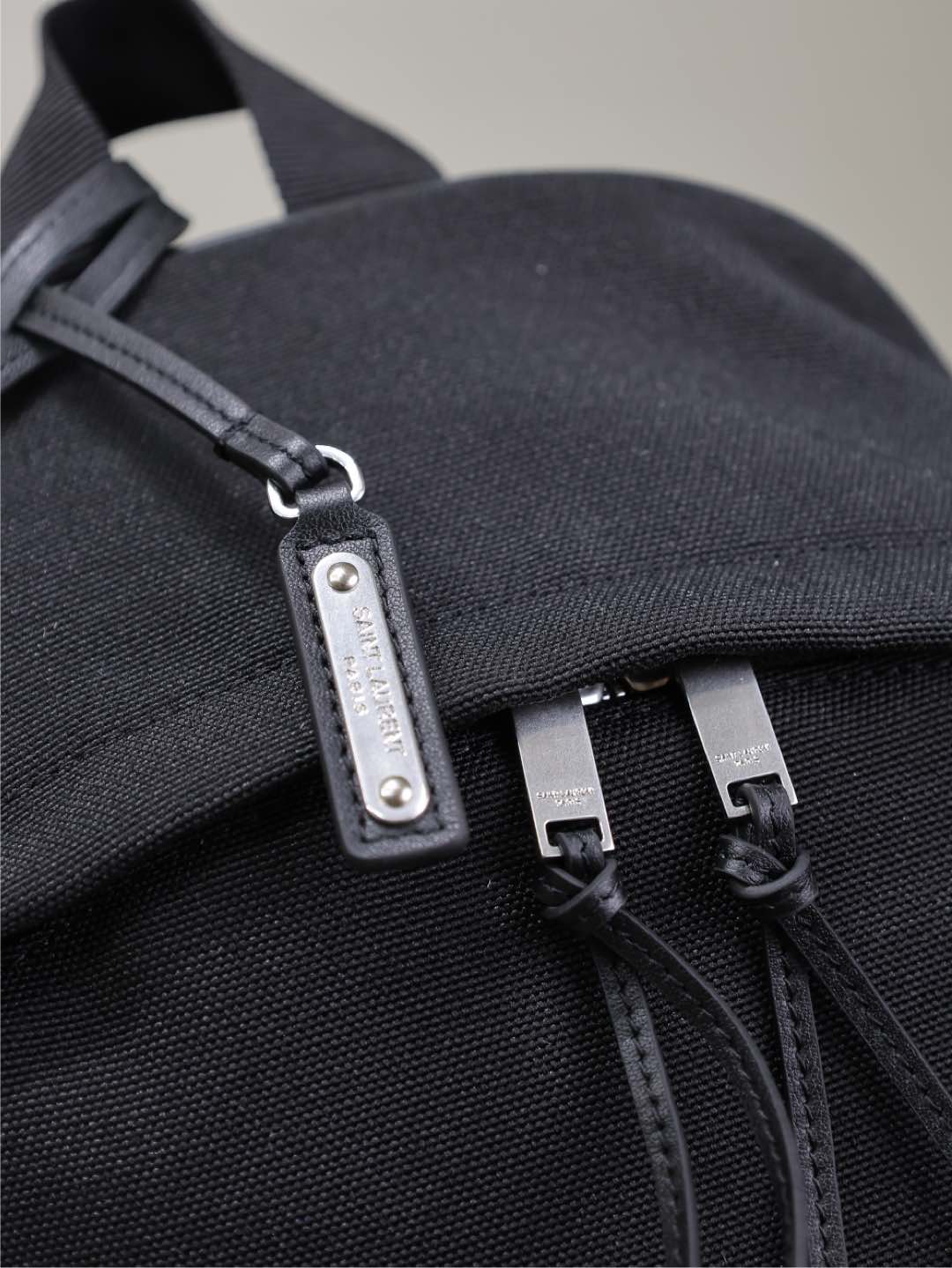 Saint Laurent City Backpack 35 in Black Canvas