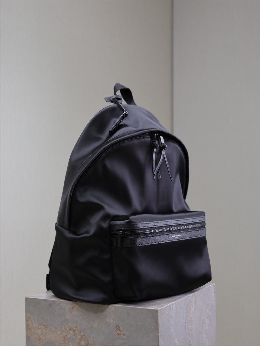 Saint Laurent City Backpack 38 in Black Silk