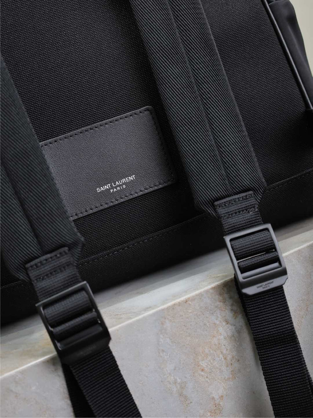 Saint Laurent City Backpack 38 in Black Silk