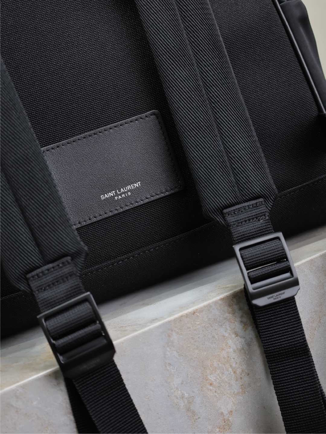 Saint Laurent City Backpack 38 in Black Silk
