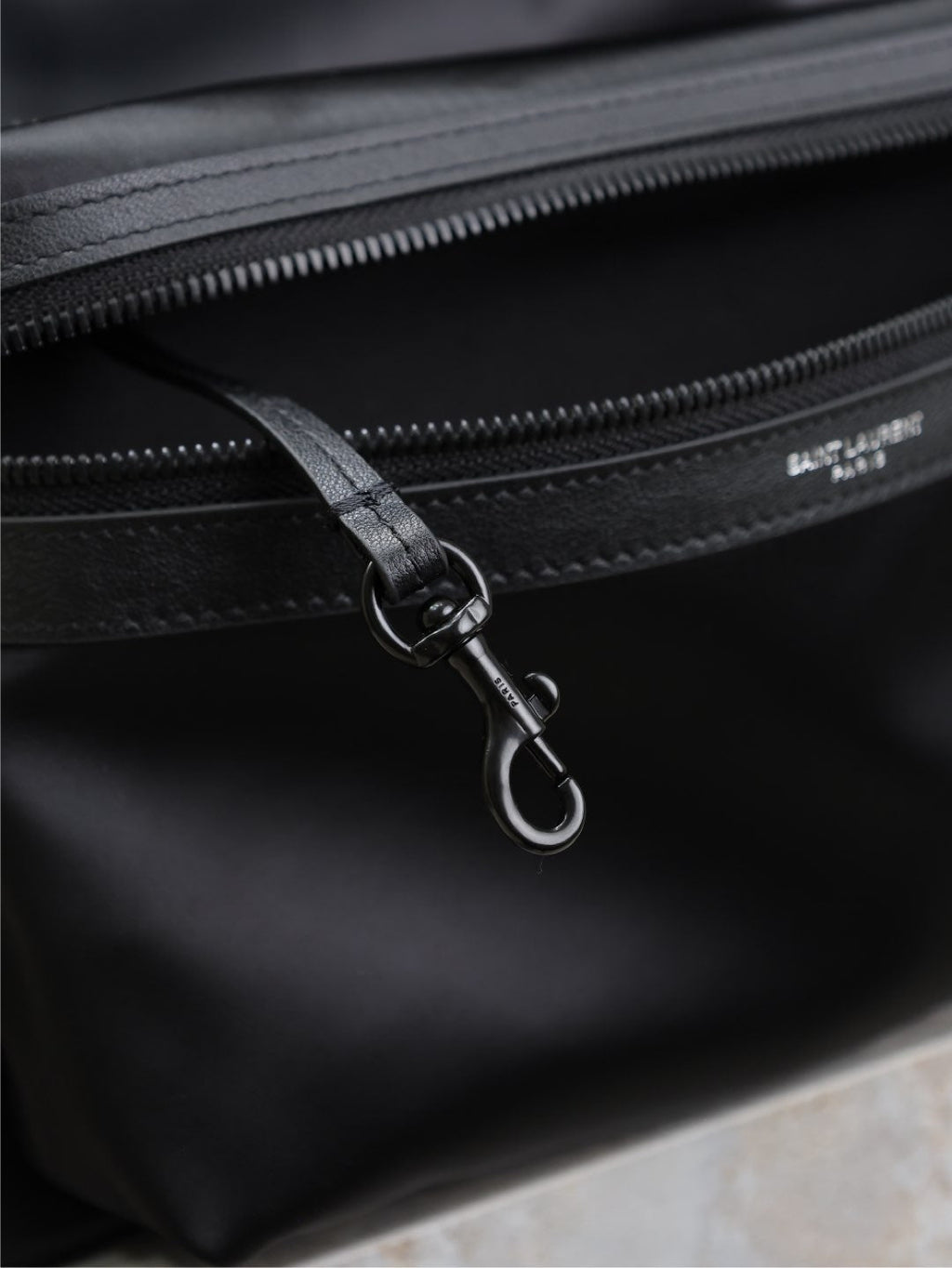 Saint Laurent City Backpack 38 in Black Silk