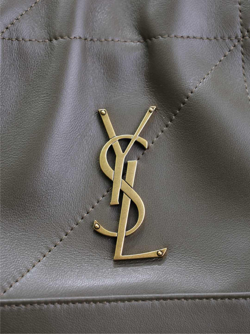 Saint Laurent Jamie Large Pochon 34 in Uniform Green Lambskin Copper Hardware Bag