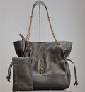Saint Laurent Jamie Large Pochon 34 in Uniform Green Lambskin Copper Hardware Bag