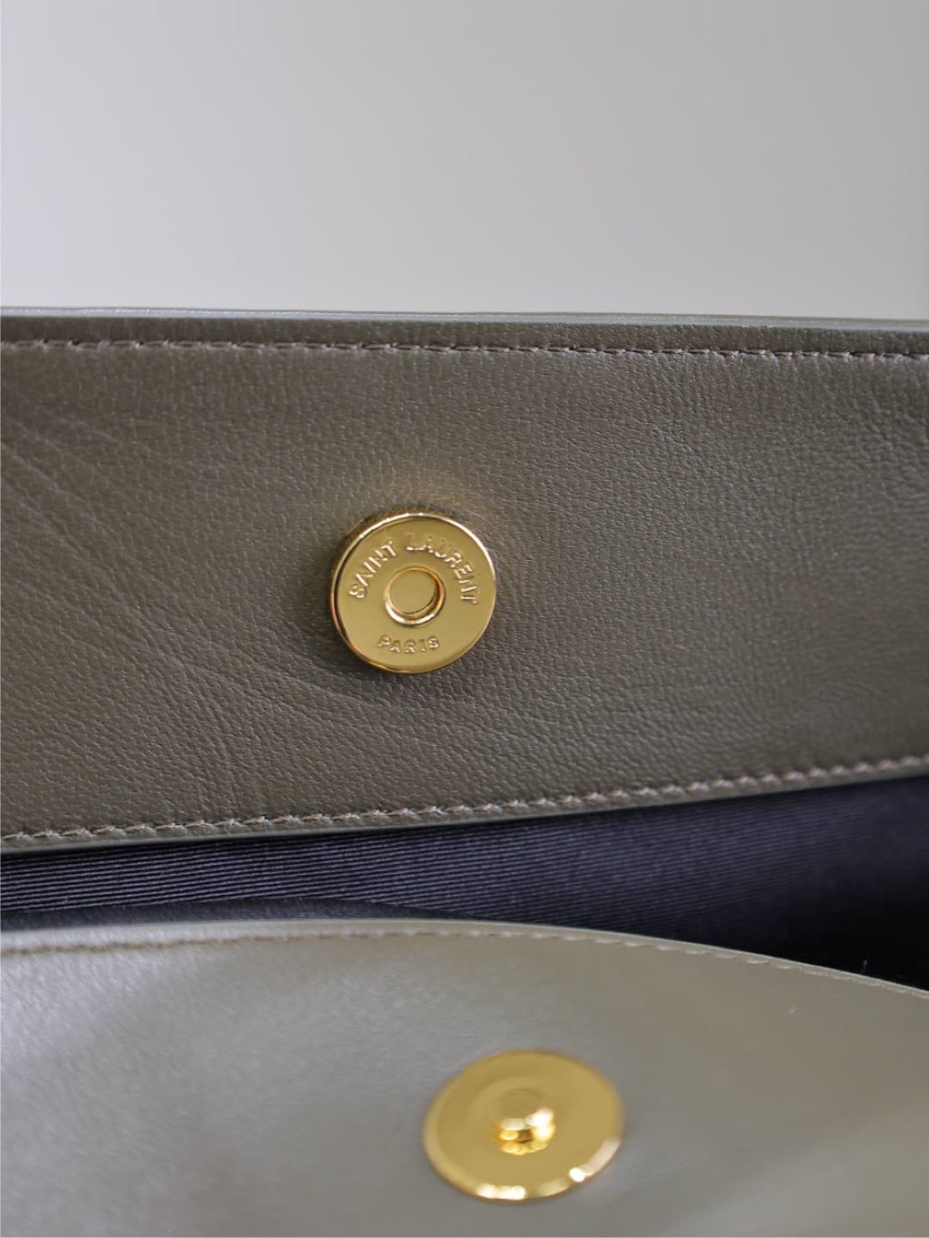 Saint Laurent Jamie Large Pochon 34 in Uniform Green Lambskin Copper Hardware Bag