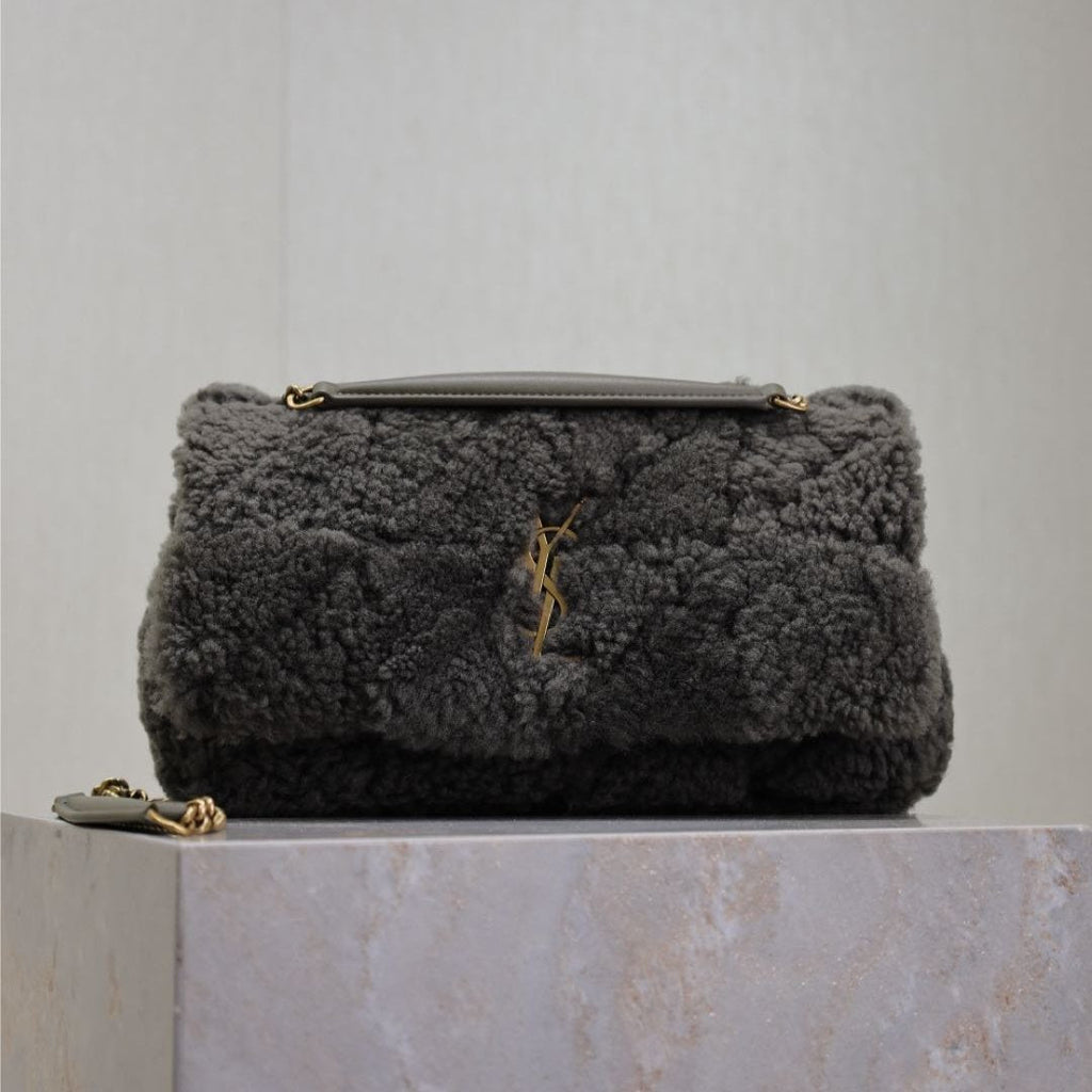 Saint Laurent Jamie Bag 25 in Dark Gray Lamb Wool