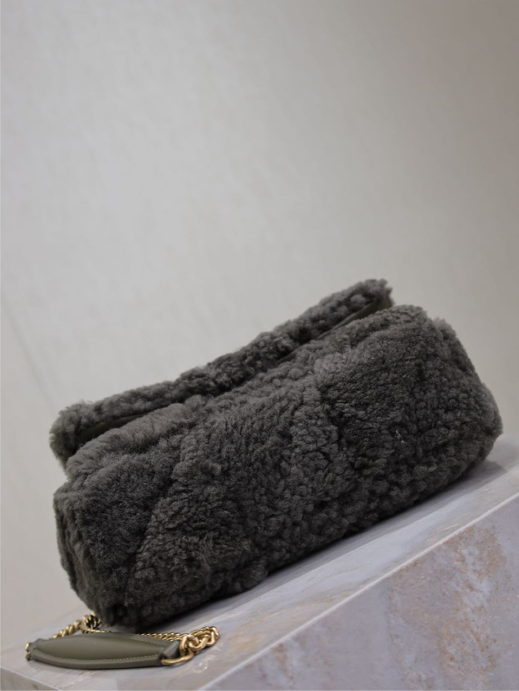 Saint Laurent Jamie Bag 20 in Dark Gray Lamb Wool