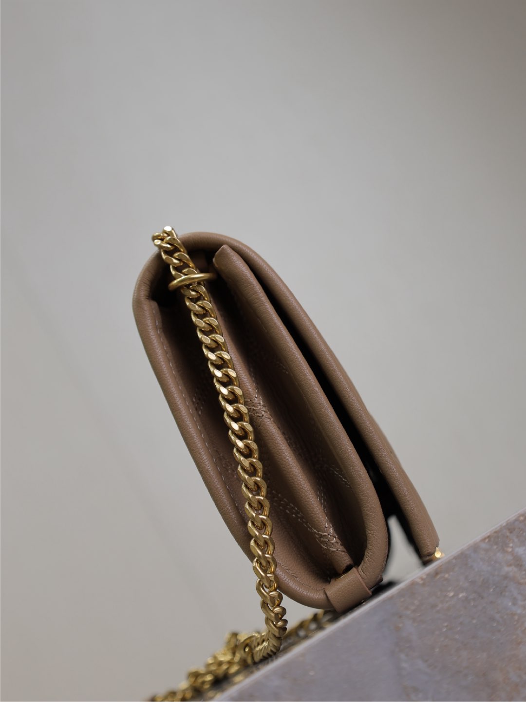 Saint Laurent Becky 22 in Medium Brown Quilted Lambskin Gold Hardware Bag