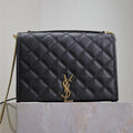 Saint Laurent Becky 26 in Black Quilted Lambskin Gold Hardware Bag