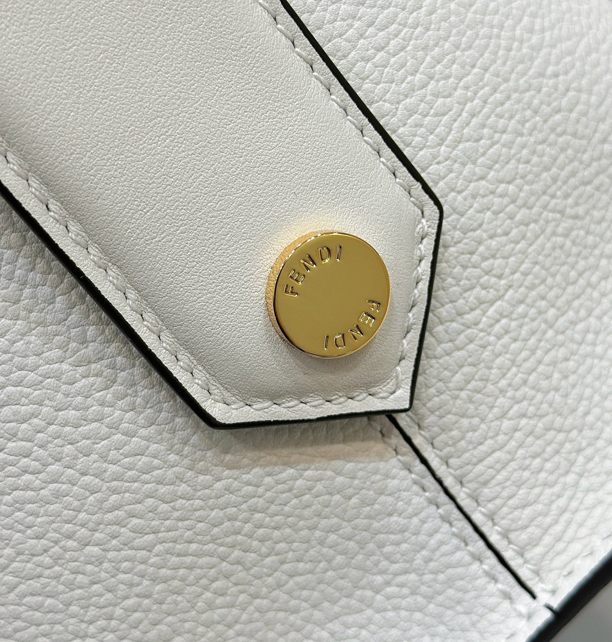 Fendi 27 Bag in White Calfskin with Gold Hardware