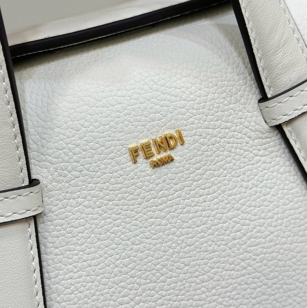 Fendi 27 Bag in White Calfskin with Gold Hardware
