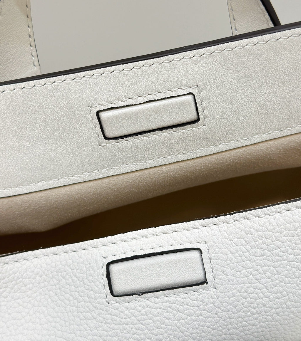 Fendi 27 Bag in White Calfskin with Gold Hardware