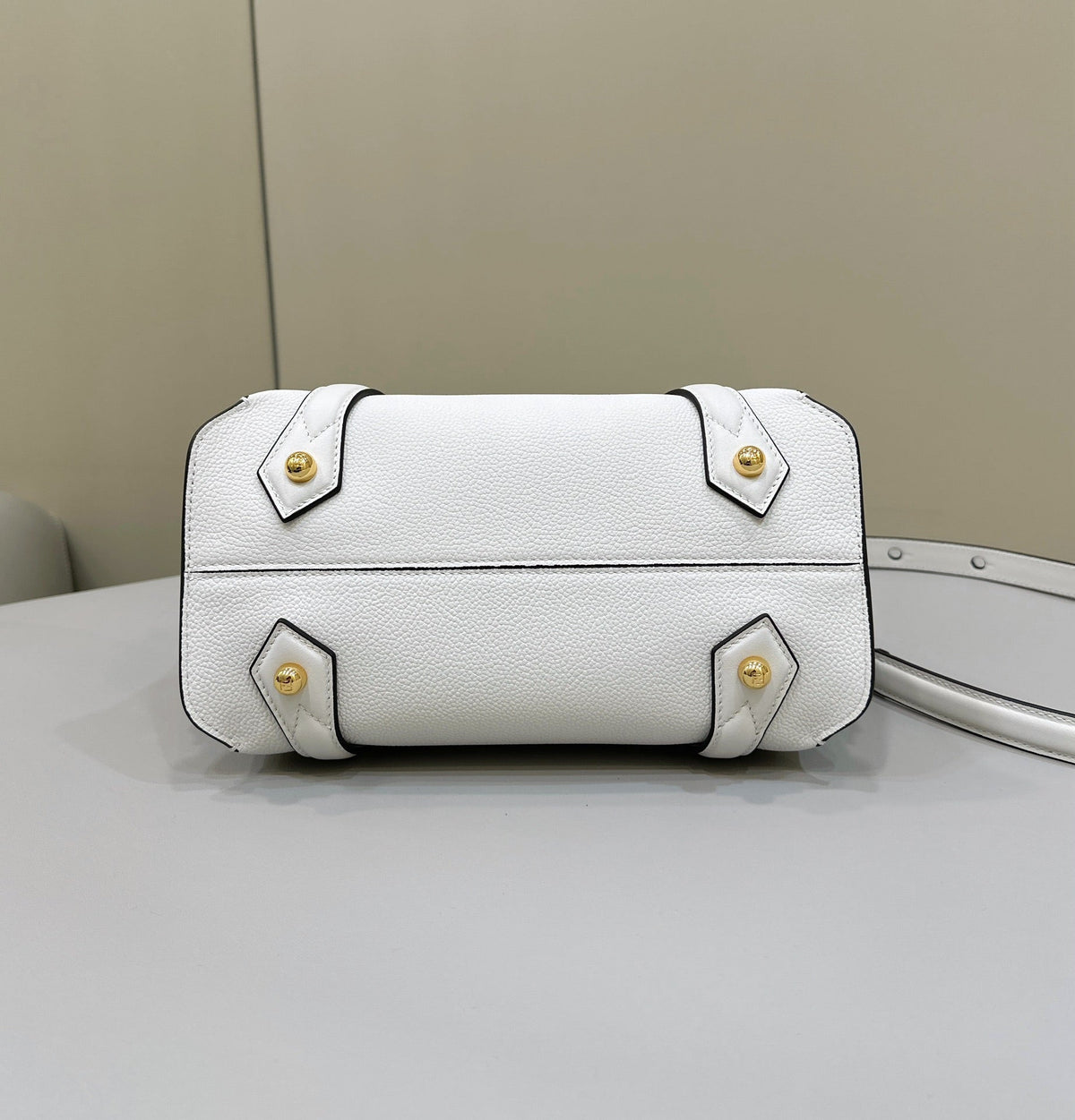 Fendi 27 Bag in White Calfskin with Gold Hardware