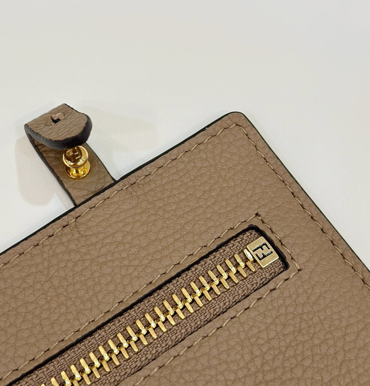 Fendi Roll 33 Tote Bag in Peanut Brown Mix White Canvas
