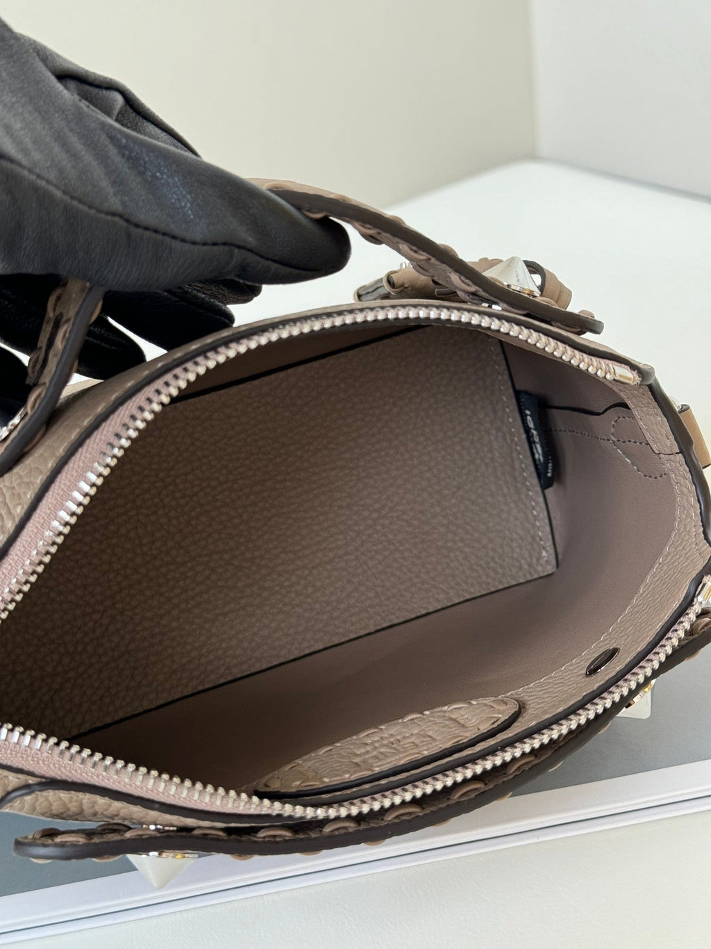 Fendi By the Way Selleria Mini 20 in Medium Brown Grained Calfskin Bag