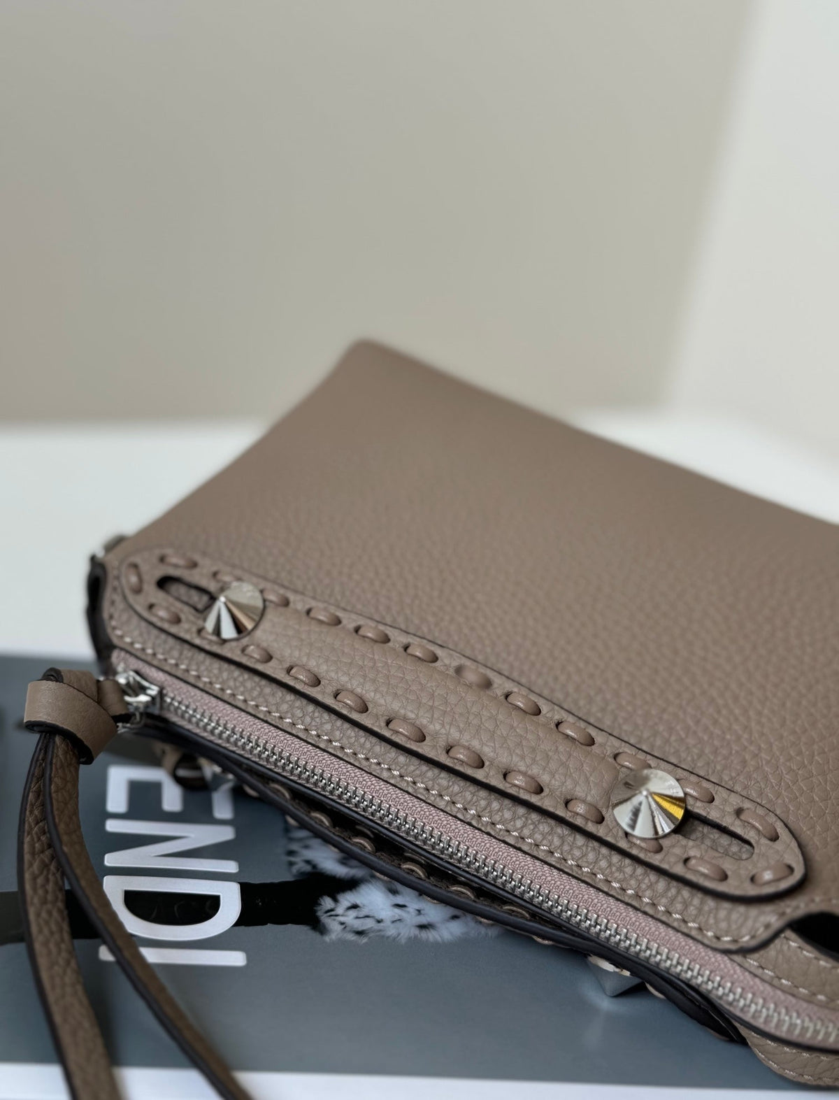 Fendi By the Way Selleria Mini 20 in Medium Brown Grained Calfskin Bag