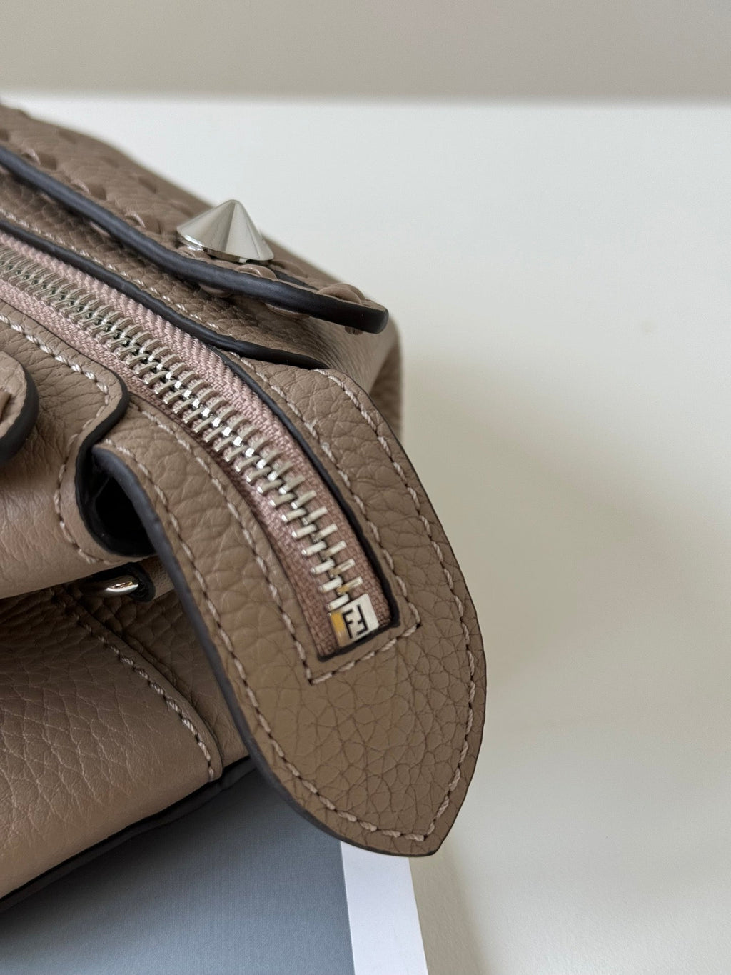 Fendi By the Way Selleria Mini 20 in Medium Brown Grained Calfskin Bag