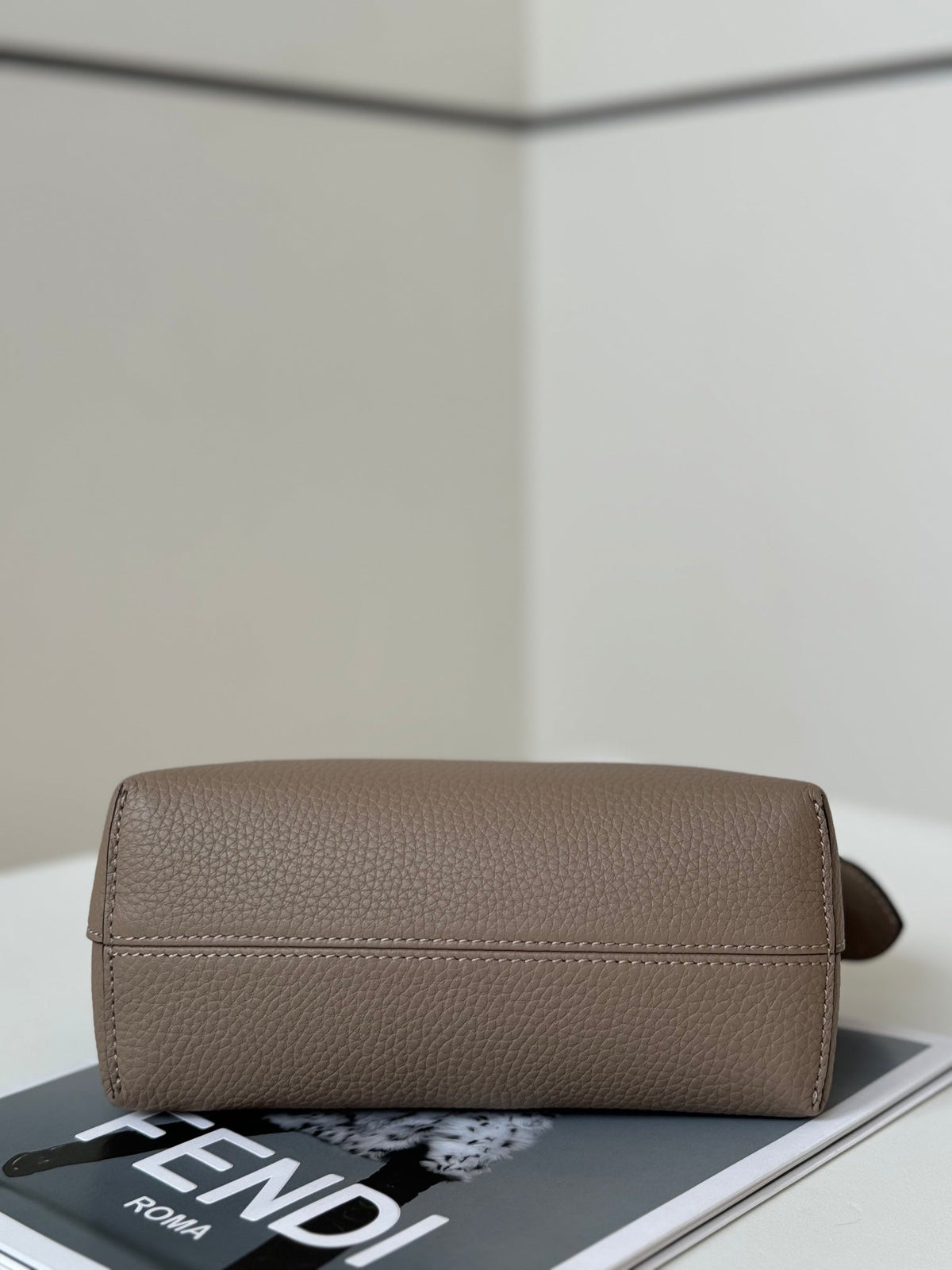 Fendi By the Way Selleria Mini 20 in Medium Brown Grained Calfskin Bag