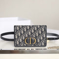 Dior 30 Montaigne 19cm Blue Oblique Embroidery Bag
