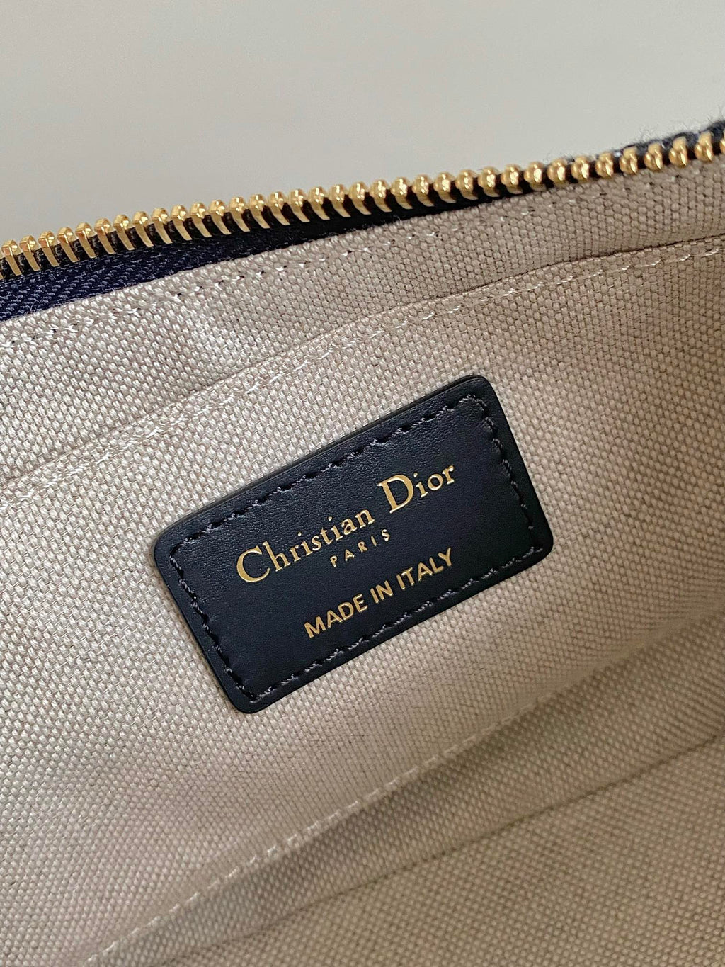 Dior CD Lounge 26cm Blue Oblique Embroidery Bag