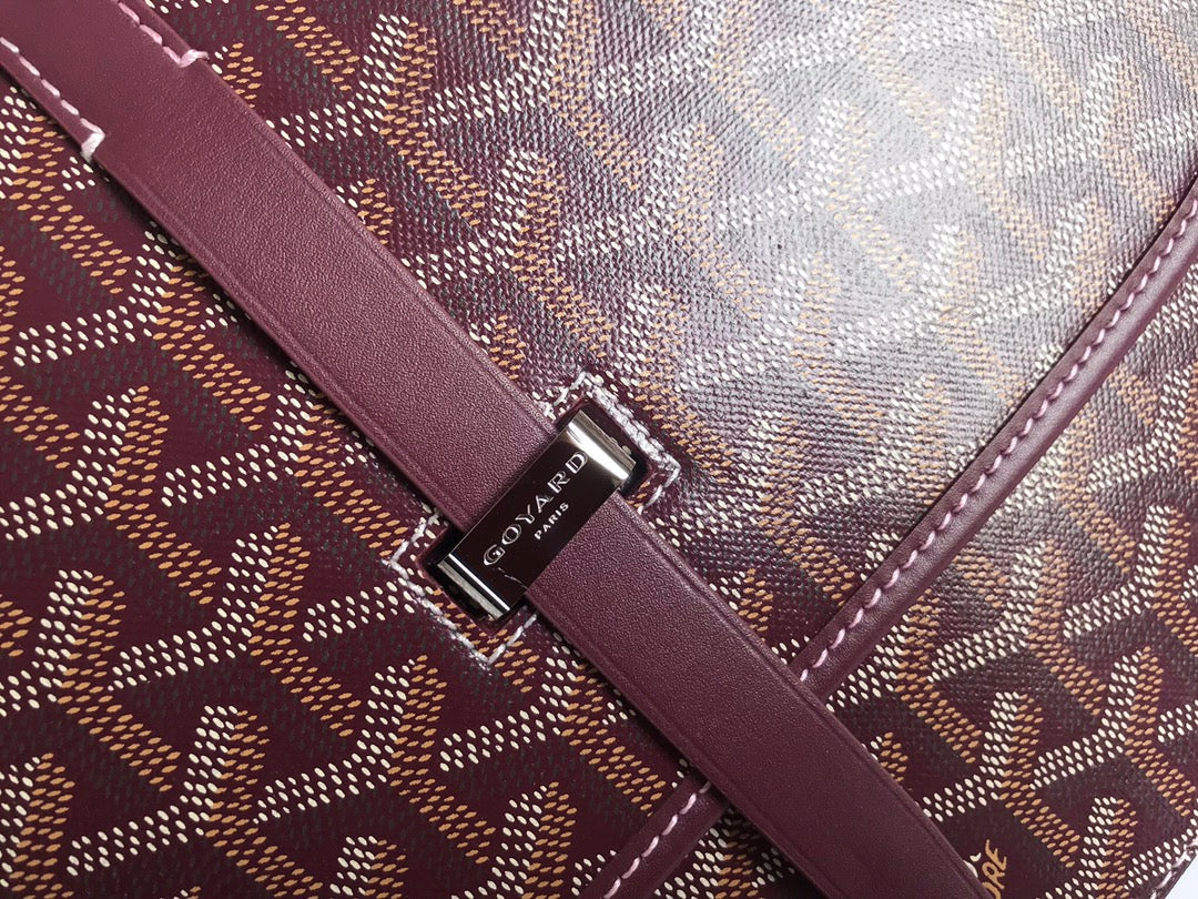 Goyard Belvedere MM Bag 28cm Burgundy Canvas