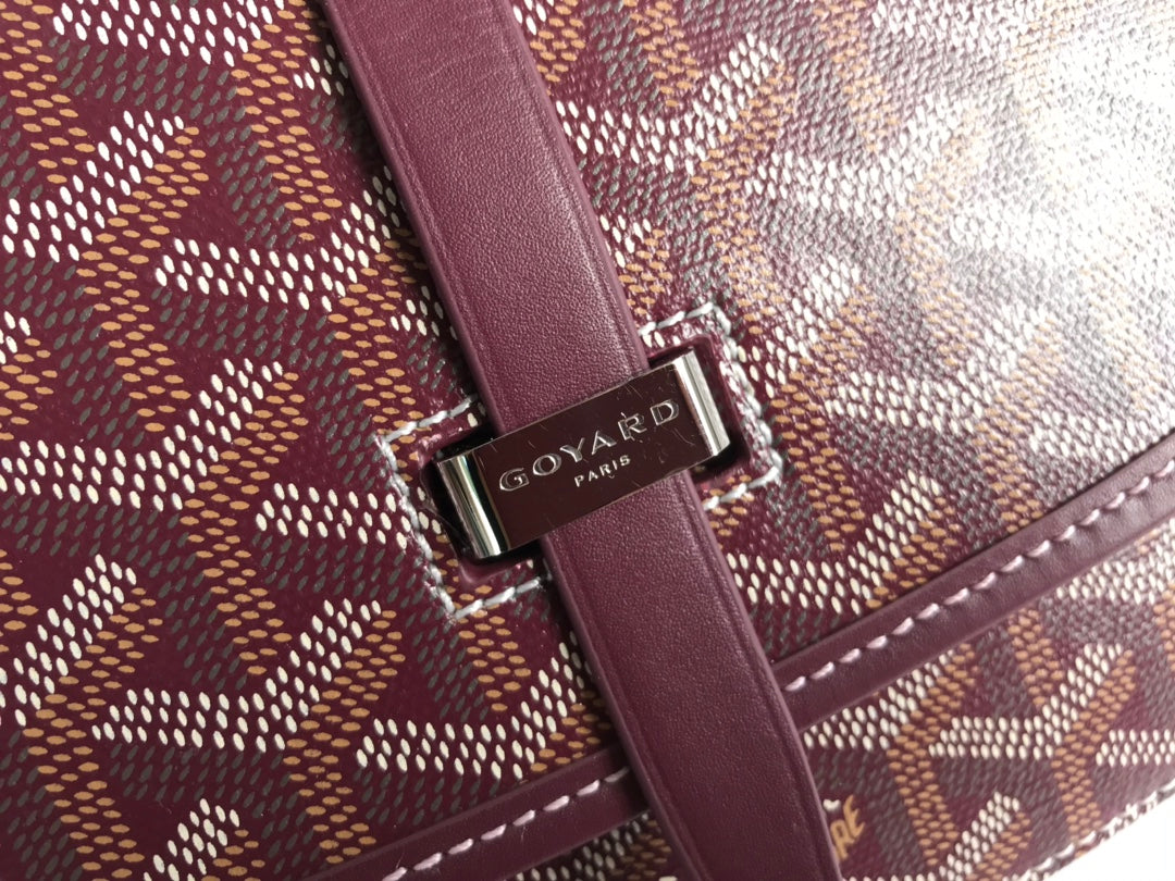 Goyard Belvedere PM Bag 21cm Burgundy Canvas