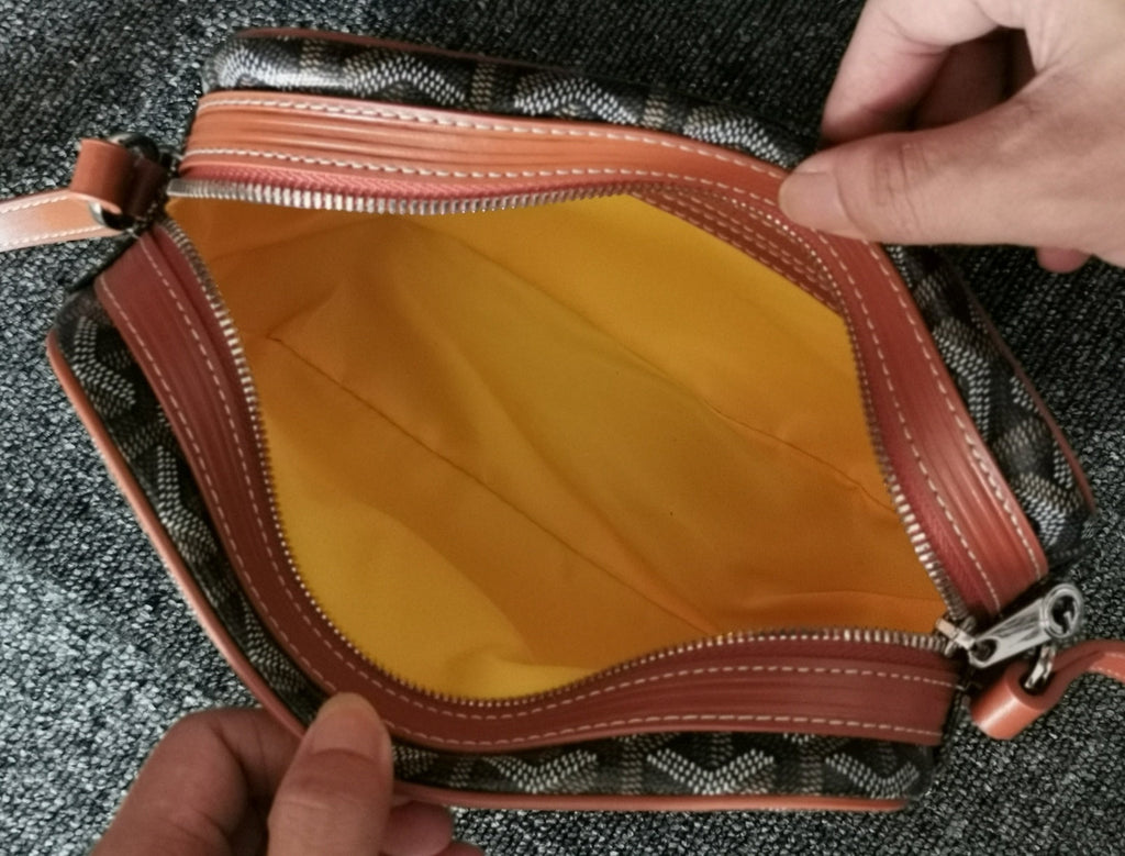Goyard Cap-Vert PM Bag 23X8X14cm Black and Tan Canvas
